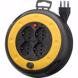 Vimar 0p32713 avvolgicavo 2p+t 16 a 230 v~ con disgiuntore termico di protezione, 4 prese sicury 2p+t 16 a universali standar ...