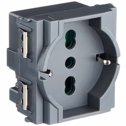 Vimar 0r16211 presa sicury 2p+t 16 a 250 v universale standard italiano p40, grigio - 2 moduli.