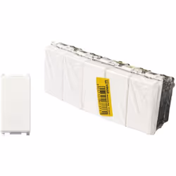 Vimar 0T14000 Plana Interruttore 1P 10 AX 250 V~, 5 pezzi, illuminabile, tasto sostituibile, bianco. Max 100 W per lampade co ...
