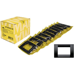 Vimar - Idea 0T16743.16 Placca Classica 3 moduli in tecnopolimero, 10 pezzi, nero