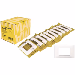 Vimar 0T14653.01 Plana Placca 3 moduli, tecnopolimero, bianco, 10 pezzi