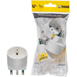 Vimar - FP00303.B Adattatore semplice sicury 250 v 3 pezzi, spina grande 2P+T 16 a standard it tipo S17, presa 2P+T 16 a standard it tipo P30