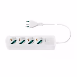 Multipresa Vimar 4 prese universali+S17+interruttore bianco - 0R00641.CC.B Presa mobile multipla 2P+T 16 A 250 V~, 4 uscite S ...