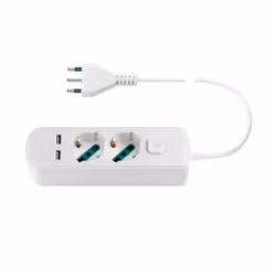 Multipresa Vimar 2 prese universali + 2 usb + S17+interruttore bianco- 0R00625.CC.B Presa mobile multipla 2P+T 16 A 250 V~, 2 ...
