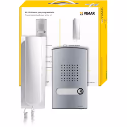 Vimar K8879.E Kit citofonico Due Fili Plus contenente: 1 unità elettronica audio 40131, 1 Placca audio monofamiliare 40141, 1 ...