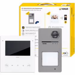 Kit videocitofonico Vimar Serie: ELVOX Il kit è composto da: -1 Videocitofono TabS5 Wi-Fi art. 40515 Tecnologia: Due Fili Plu ...