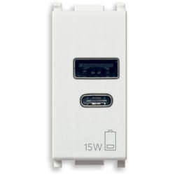 Presa usb-a+c Vimar plana 1 modulo 15w bianco - 14292.ac.15