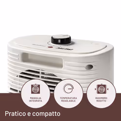 Imetec Compact Air, Termoventilatore piccolo e potente, Stufetta Elettrica, 2000 W, maniglia integrata, temperatura regolabile, funzione antigelo, dispositivo di protezione dai surriscaldamenti - Vista aggiuntiva 4