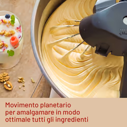 Imetec CakeLover, Impastatrice Planetaria di 5L per Torte, Dolci, Pizza, Pane, Pasta – 1500 W, 6 Velocità, Ciotola in Acciaio Inox, Doppio Gancio, Fruste – Design Compatto, Ricettario Incluso - Vista aggiuntiva 6