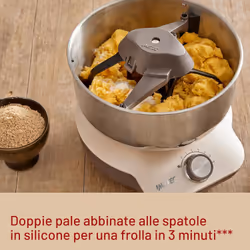 Imetec CakeLover, Impastatrice Planetaria di 5L per Torte, Dolci, Pizza, Pane, Pasta – 1500 W, 6 Velocità, Ciotola in Acciaio Inox, Doppio Gancio, Fruste – Design Compatto, Ricettario Incluso - Vista aggiuntiva 8