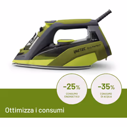 Imetec Eco Perfect Ferro da Stiro a Vapore, Risultati Ottimi con -35% di Acqua e -25% di Consumo Energetico, Piastra con Rivestimento Pro Ceramic, Tripla Protezione Anticalcare, 2400 W - Vista aggiuntiva 4