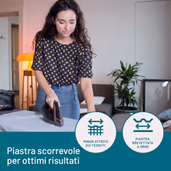 Imetec Onda F1, Ferro da Stiro a Vapore con Piastra a Onde Scorrevole Brevettata, 2400 W, Colpo di Vapore 200g, Serbatoio 300 ml, Tripla Protezione Anticalcare - Vista aggiuntiva 6