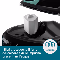 Imetec Onda P1 Ferro da Stiro Generatore di Vapore, Piastra a Onde Scorrevole Brevettata, 2400W, Colpo Vapore 300 g, Serbatoio 2,5L, 3 Filtri con Ioni di Argento, Tecnologia No Stop Vapor - Vista aggiuntiva 5