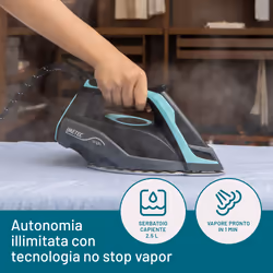 Imetec Onda P1 Ferro da Stiro Generatore di Vapore, Piastra a Onde Scorrevole Brevettata, 2400W, Colpo Vapore 300 g, Serbatoio 2,5L, 3 Filtri con Ioni di Argento, Tecnologia No Stop Vapor - Vista aggiuntiva 7