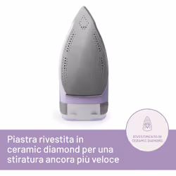 Imetec Intellifast, ferro da stiro a vapore, Tecnologia Intelli System, Impostazione automatica della temperatura, Piastra Ceramic Diamond, Protezione anticalcare, 2400 W, Colpo Vapore - Vista aggiuntiva 4