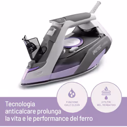 Imetec Intellifast, ferro da stiro a vapore, Tecnologia Intelli System, Impostazione automatica della temperatura, Piastra Ceramic Diamond, Protezione anticalcare, 2400 W, Colpo Vapore - Vista aggiuntiva 6