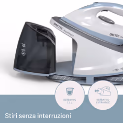 Imetec Rapidvapor Ferro da Stiro Generatore di Vapore, Piastra Fluid Ceramic a Rapido Riscaldamento, Leggero, Sistema di Pulizia Calc Clean, Colpo Vapore 240 g, 2400 W, 5 Bar Pump - Vista aggiuntiva 5