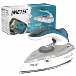 Imetec - Nuvola 2.0 - Ferro da stiro de vapore de viaggio - Suola de acciaio inox - 1000 watt - Compatto e leggero - Manico pieghevole - Custodia per