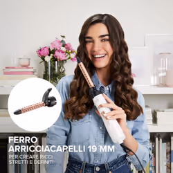 Bellissima Imetec GH18 1100 Modellatore Ad Aria, Rivestimento Spazzole In Ceramica, 5 Accessori Per Realizzare Capelli Lisci E Luminosi, A Onde Morbide O Ricci Stretti, 1000 W - Vista aggiuntiva 5