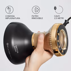 Bellissima Imetec Diffon Supreme, Diffusore ad Aria Calda per Capelli Ricci, Diffusore XL con 12 Dita, Tecnologia Ceramica&Argan Oil, 2 Velocità, 3 Temperature, Asciugatura Delicata - Vista aggiuntiva 6