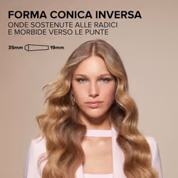 Bellissima Imetec Glam Waves, Ferro Arricciacapelli, Forma Conica, Display, 5 Temperature, Rivestimento Ceramica Diamon e Cheratina, Calore Costante, Puntale Antiscottatura, Riscaldamento Rapido - Vista aggiuntiva 6