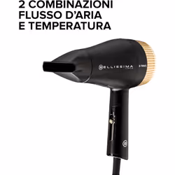 Bellissima Imetec B-Travel Asciugacapelli da viaggio, portatile e compatto, 1400 W, manico pieghevole, doppio voltaggio, concentratore di precisione, 2 combinazioni aria/temperatura, custodia da viaggio, idea regalo - Vista aggiuntiva 5