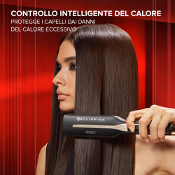 Bellissima Imetec Absolute, Piastra per capelli professionale con piastre 4XL, Infrarossi e tecnologia a ioni, Controllo del calore, Rivestimento in ceramica e cheratina, 4 Temperature, Beauty bag - Vista aggiuntiva 5