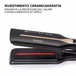 Bellissima Imetec Absolute, Piastra per capelli professionale con piastre 4XL, Infrarossi e tecnologia a ioni, Controllo del calore, Rivestimento in ceramica e cheratina, 4 Temperature, Beauty bag - Vista aggiuntiva 6