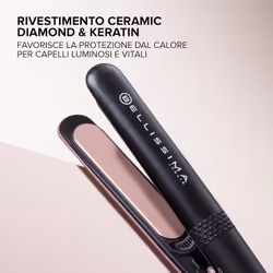 Bellissima Imetec Piastra Creativity Ion, Capelli Lisci o Mossi, Ionizzatore, Rivestimento Ceramica Diamond e Cheratina, 5 Temperature 150/230°C con Funzione Memory - Vista aggiuntiva 5
