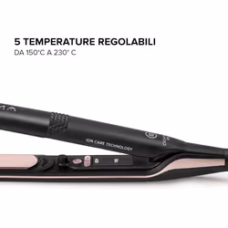 Bellissima Imetec Piastra Creativity Ion, Capelli Lisci o Mossi, Ionizzatore, Rivestimento Ceramica Diamond e Cheratina, 5 Temperature 150/230°C con Funzione Memory - Vista aggiuntiva 7