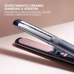 Bellissima Imetec Creativity Multistyle, Piastra per capelli Lisci o Mossi, Rivestimento ceramica, Particelle Diamante, Cheratina, Piastre Flessibili e Calde Anche Esternamente, 5 temperature 150-230°C - Vista aggiuntiva 7