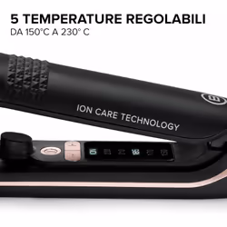 Bellissima Imetec XL ION, piastra lisciante per capelli, piastre larghe, ionizzatore, rivestimento ceramica e cheratina, 5 temperature da 150 a 230°C, riscaldamento rapido, cavo 1,8 m - Vista aggiuntiva 6