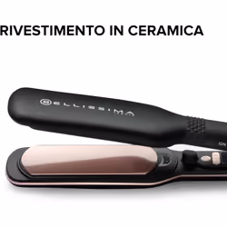 Bellissima Imetec XL ION, piastra lisciante per capelli, piastre larghe, ionizzatore, rivestimento ceramica e cheratina, 5 temperature da 150 a 230°C, riscaldamento rapido, cavo 1,8 m - Vista aggiuntiva 7