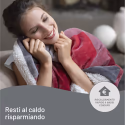 Imetec CaldoPlaid Velvet Tartan Plaid Riscaldabile, Morbida Coperta Elettrica 160x120 cm, Basso Consumo, Tecnologia Adapto, Dispositivo di Sicurezza, Rapido Riscaldamento, 6 Temperature, Lavabile - Vista aggiuntiva 7