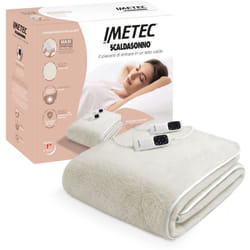 Imetec - Scaldasonno Adapto maxi coprimaterasso matrimoniale 195 x 165 cm, Basso consumo, Riscaldamento rapido, Temperatura personalizzata, 100% lana