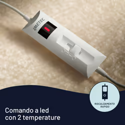 Imetec Scaldasonno Singolo 150x80 cm, Basso Consumo, 50% Lana e Merino, 2 Temperature, Dispositivo Sicurezza Electro Block, Made in Italy - Vista aggiuntiva 4