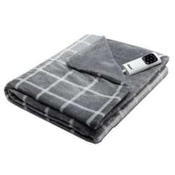 Daga 16874 scaldaletto Coperta elettrica 150 W Grigio, Bianco Tessuto, Velluto