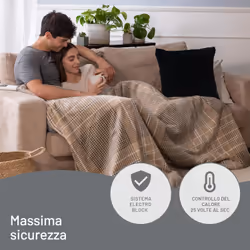 Imetec CaldoPlaid Elegance, Plaid Riscaldabile, Morbida Coperta Elettrica, 180x140 cm, Tessuto Double Face, Risparmio Energetico, Tecnologia Adapto, Rapido Riscaldamento, 6 Temperature, Lavabile - Vista aggiuntiva 4