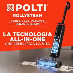 Polti RollySteam WD40C lavapavimenti senza filo che aspira, lava e igienizza con il vapore, senza detergenti, 450 W, Nero, Rosso - Vista aggiuntiva 2