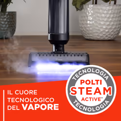 Polti RollySteam WD40C lavapavimenti senza filo che aspira, lava e igienizza con il vapore, senza detergenti, 450 W, Nero, Rosso - Vista aggiuntiva 4
