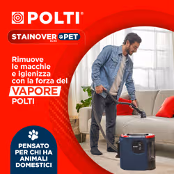 Polti StainOver Pet SC40, lavatappeti con funzione pulitore a vapore e apposita spazzola con serbatoio per i peli degli animali - Vista aggiuntiva 2