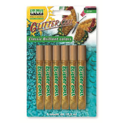 Lebez Blister 6 Tubetti Da 10,5Ml Colla Glitter Color Oro