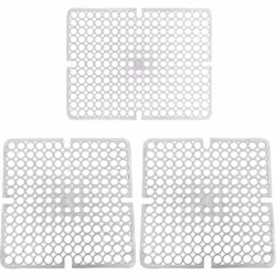 TAPPETO LAVELLO SALVA PIATTI IN GOMMA SET 3 PZ ANTISCIVOLO BIANCO Salvapiatti in gomma Igienico. antiscivolo e atossico Color ...