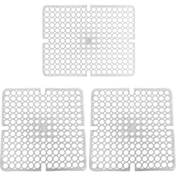 Bama - tappeto lavello salva piatti in gomma set 3 pz antiscivolo bianco