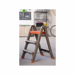 Scala Scaletto 3 Gradini Sgabello Skala Plastica 78 cm 130 KG. AntiscivoloTortora. Scala con tre gradini, stabile, leggero e ...