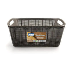 Bama - La Canestrina Contenitore Portaoggetti Plastica Simil Paglia Tortora 31x21,5x13h