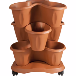 Vaso trifoglio + sottovaso + ruote bama pp terracotta d.cm 40 h.cm 51 cf=pz 3 Bama Vaso trifoglio + sottovaso + ruote bama Pp ...