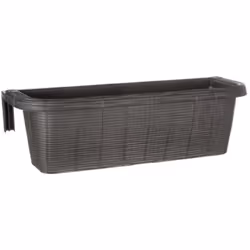 Fioriera da balcone con decoro simil paglia intrecciata Agganci regolabili da 3 a 11 cm e leva posteriore per una maggiore st ...