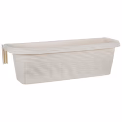 Fioriera da balcone con decoro simil paglia intrecciata Agganci regolabili da 3 a 11 cm e leva posteriore per una maggiore st ...