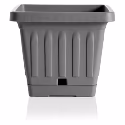 VASO QUADRATO CON SOTTOVASO Colori disponibili: Grigio Dimensioni disponibili: 20x20x16,5h cm Capacità disponibili: 3,5 Lt Ve ...